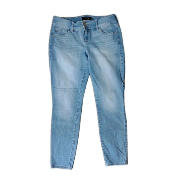 Torrid Jeans Jegging Light Wash Distressed Stretch Women's Plus Size 16R - Picture 2 of 6